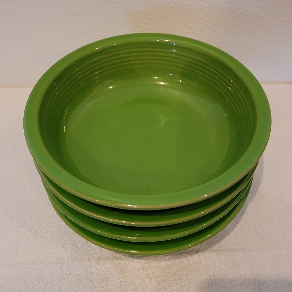 4 Fiestaware Classic Rim 6 7/8 inch Cereal/Soup Bowls 19oz Shamrock Green.